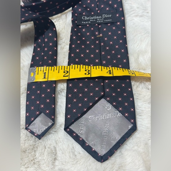Christian Dior Tie Navy Blue and Red - Picture 6 of 11